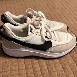 Nike Cream and Black Athletic Shoes